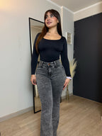 Jeans Flare Gris nevado Curvy · KL-2133 · Paradise
