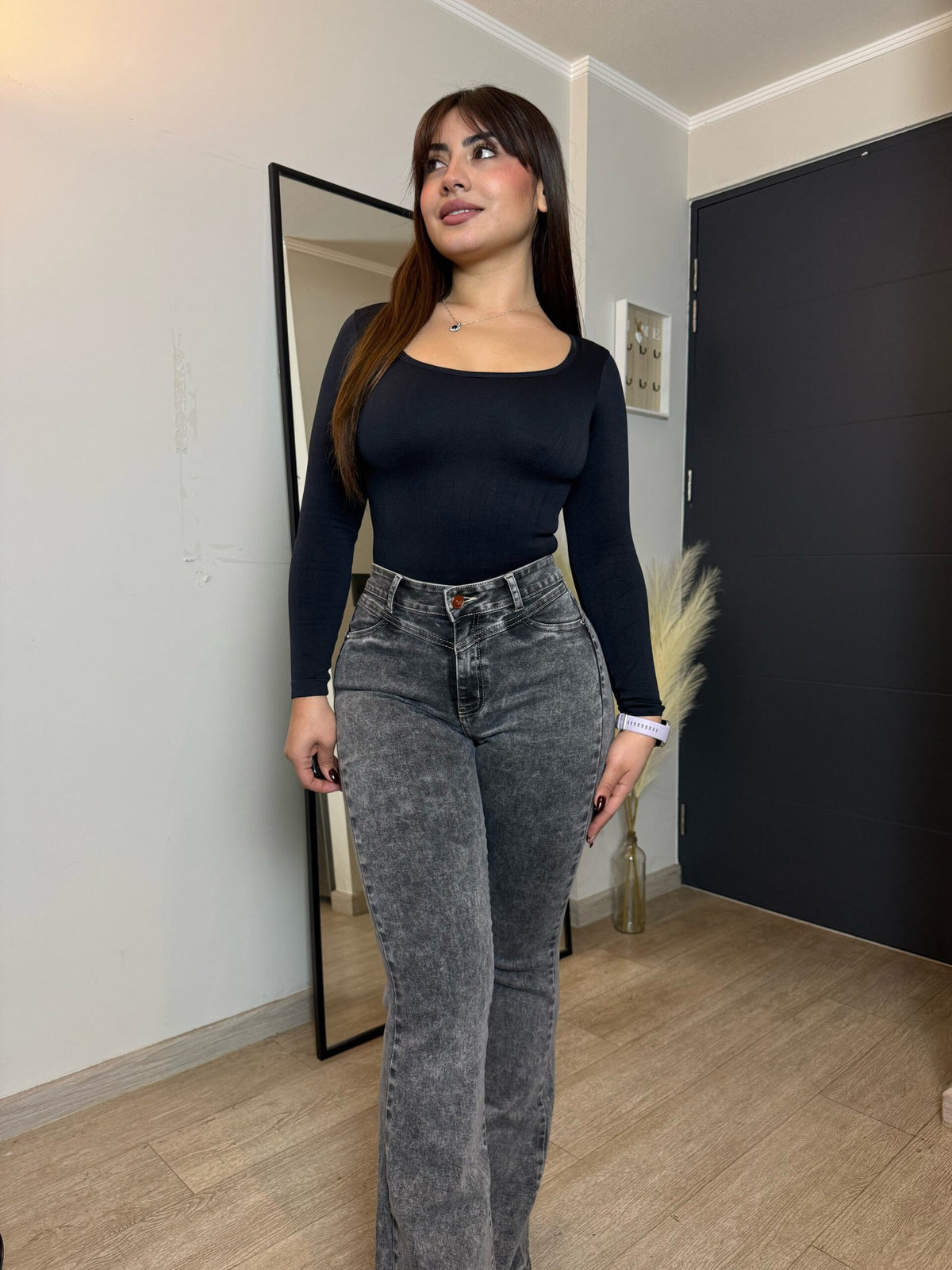 Jeans Flare Gris nevado Curvy · KL-2133 · Paradise