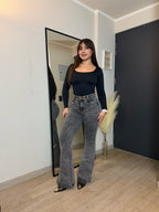 Jeans Flare Gris nevado Curvy · KL-2133 · Paradise