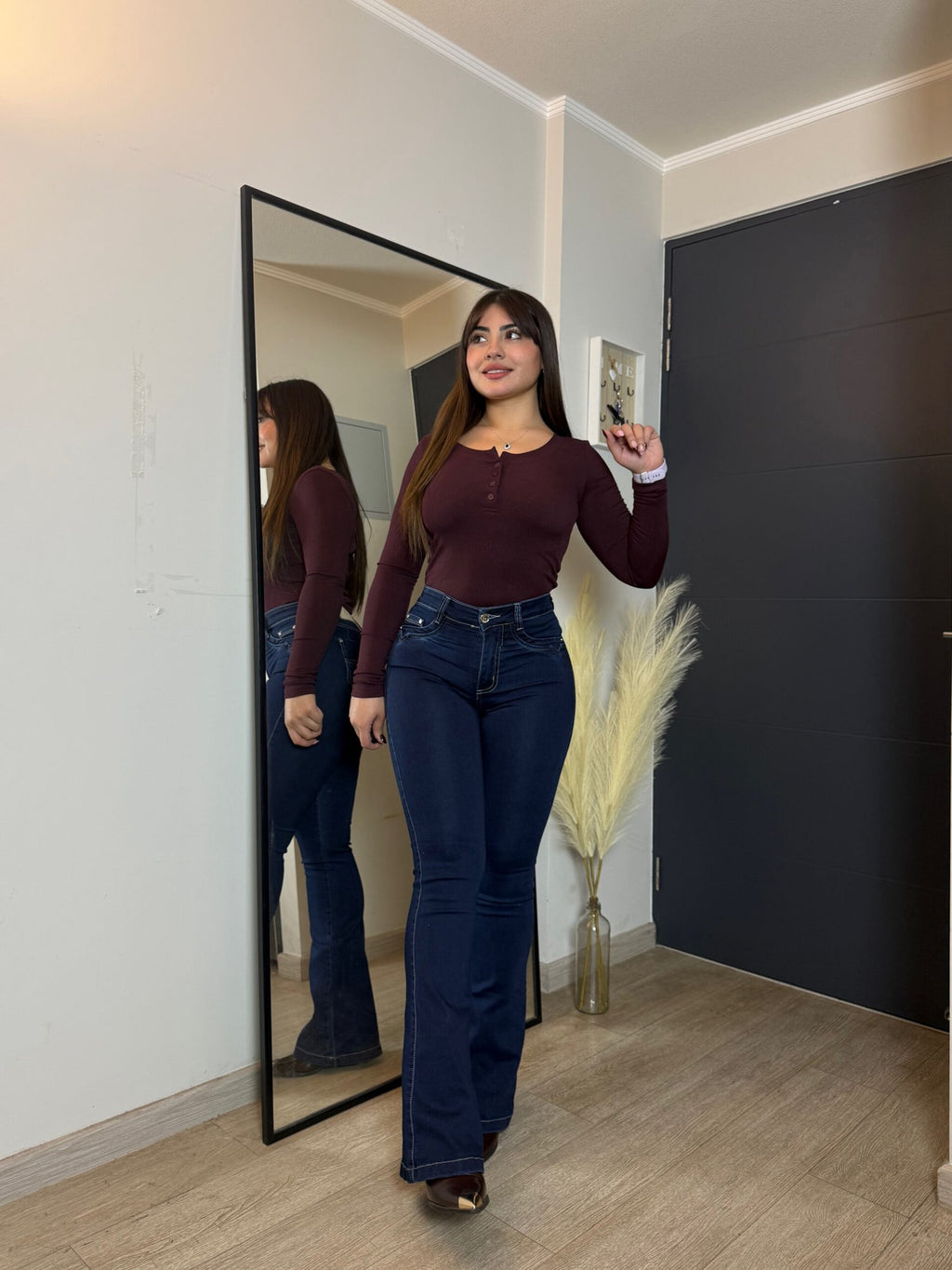 Jeans Flare Mónaco Azul Oscuro · For3t