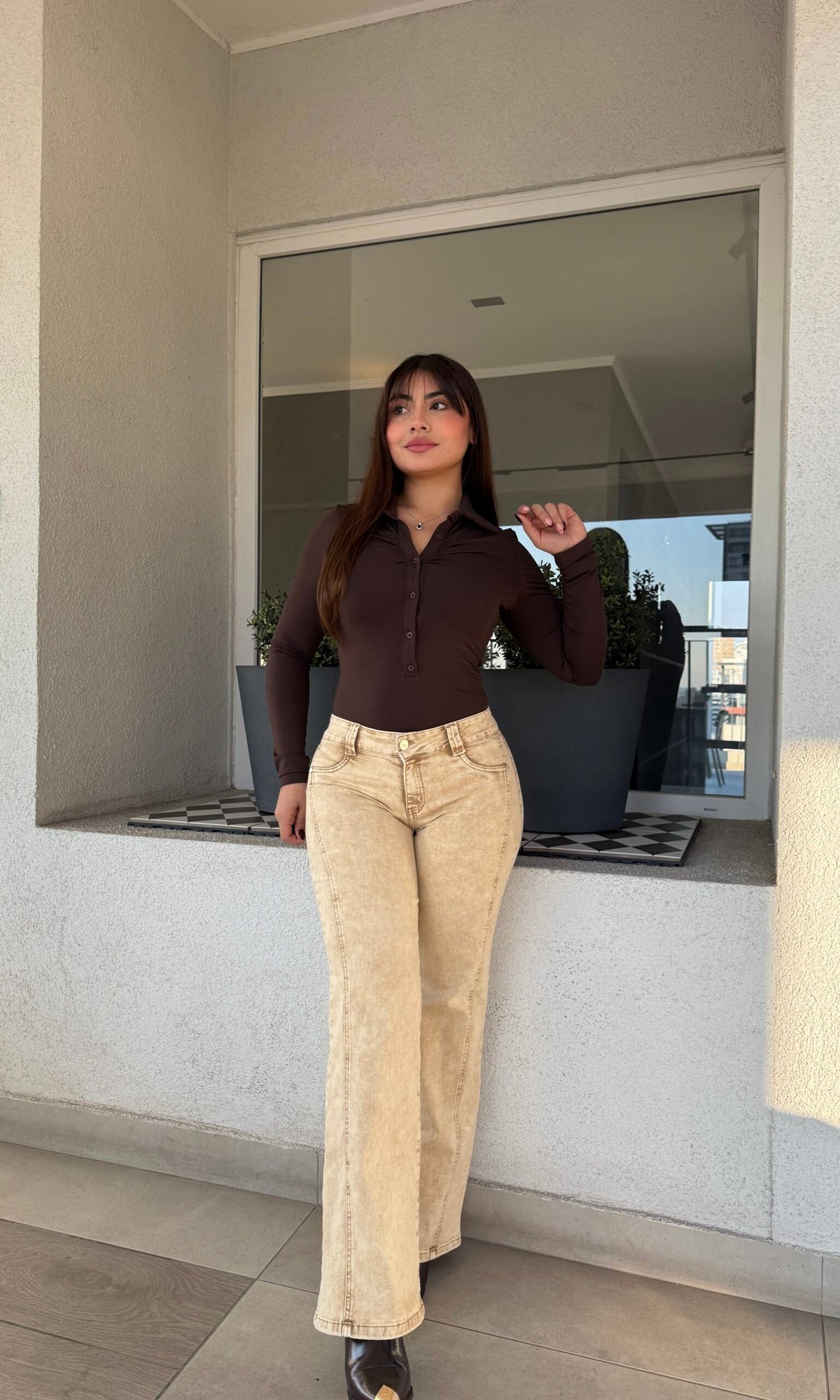Jeans Wide Leg Beige Vintage · KL-2128 · Paradise