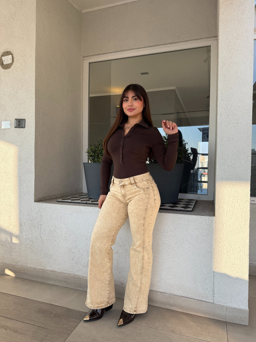 Jeans Wide Leg Beige Vintage · KL-2128 · Paradise