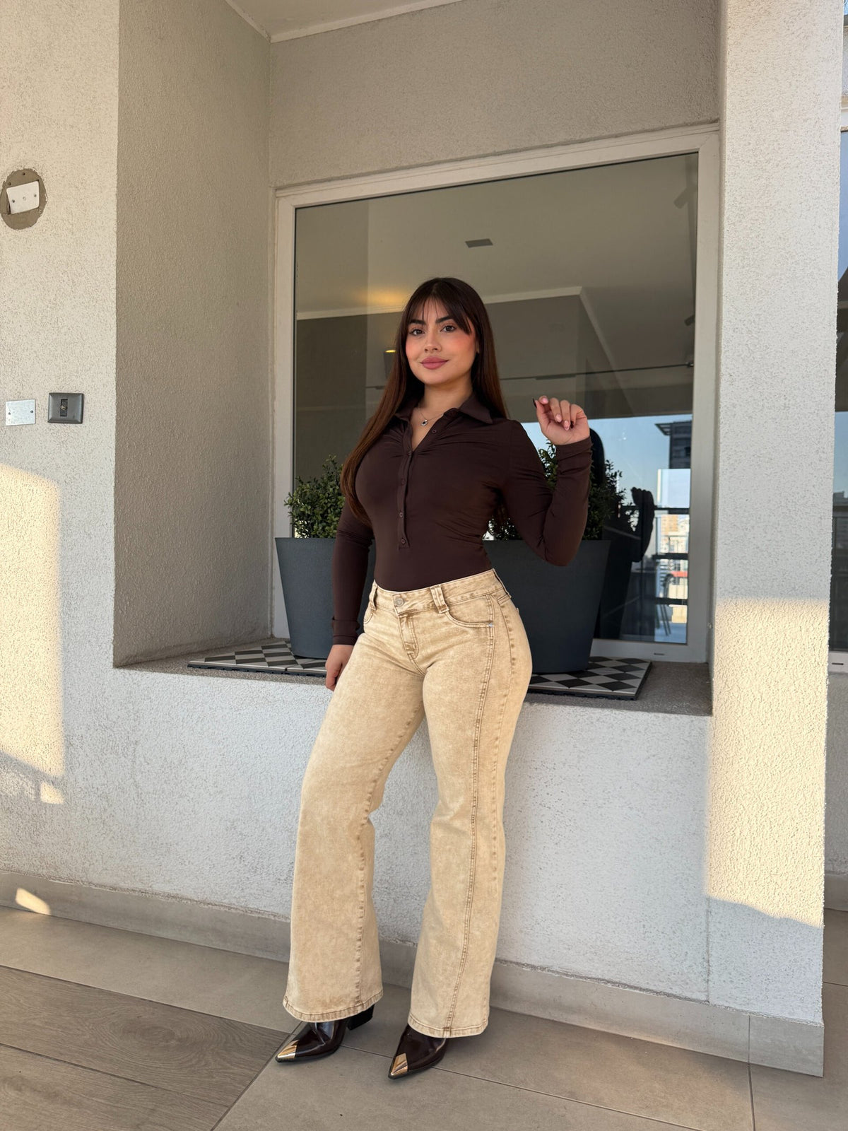 Jeans Wide Leg Beige Vintage · KL-2128 · Paradise