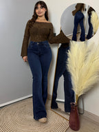 Jeans Flare Azul Levanta Cola · Emporium