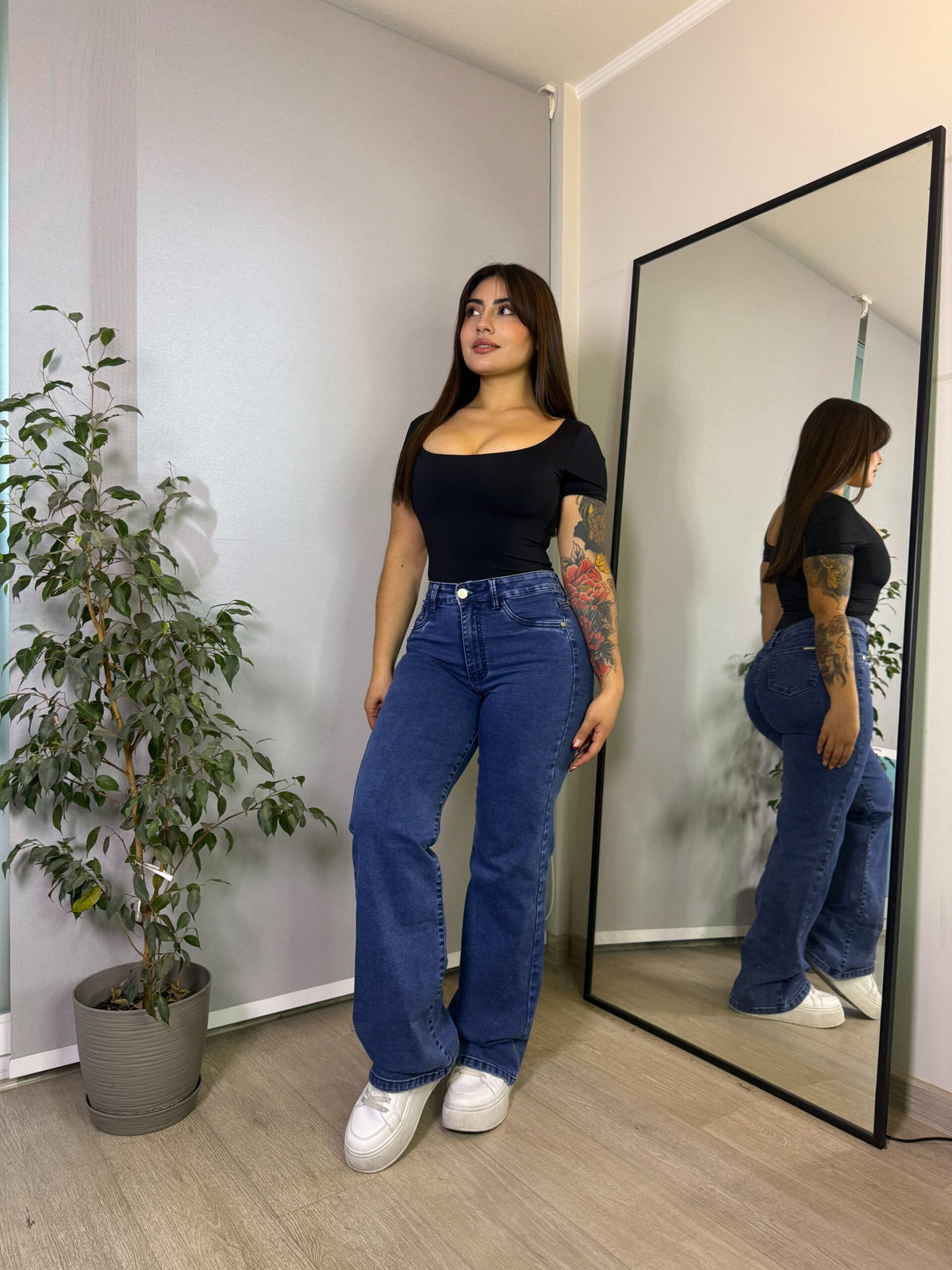 Jeans Wide Leg Aura Azul · Emporium